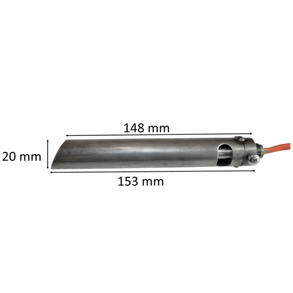 Zündkerze / Glühzünder rund mit Hülse für Pelletofen: 25 mm x 147 mm / 154 mm 350 Watt